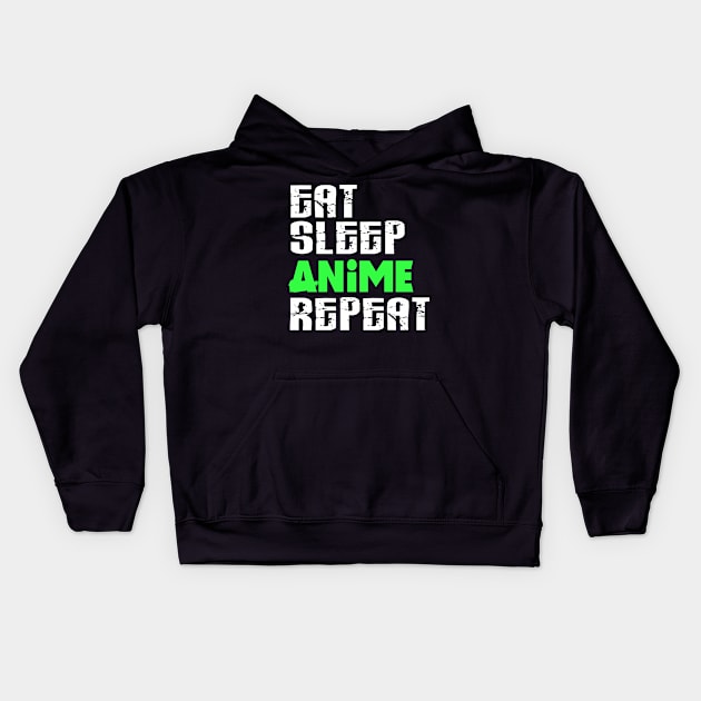 Eat Sleep Anime Repeat | Japanese Animation | T-Shirt Gift Kids Hoodie by MerchMadness